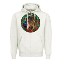 Oatmeal Heather Longhorn Cow Christmas Zipper Hoodie - RanaPortraitStore