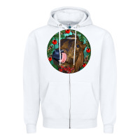 White Longhorn Cow Christmas Zipper Hoodie - RanaPortraitStore