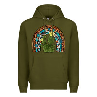Army Green cactus gemstone rainbow Premium Hoodie - Artiststas