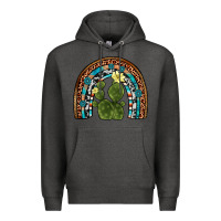 Charcoal Heather cactus gemstone rainbow Premium Hoodie - Artiststas