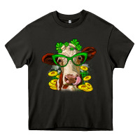 Asphalt St. Patrick's Day cow Heavy Core Tee - OliviaCreatesArt