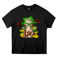 Black St. Patrick's Day cow Heavy Core Tee - OliviaCreatesArt