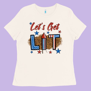 Let's Get Lit 1 Ladies Tee Designed By Bundleandbundleshop