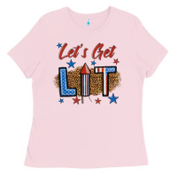 Bubblegum Pink let's get lit 1 Ladies Tee - BundleAndBundleShop