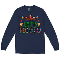 Navy fiesta Long Sleeve Tee - CowhideDigitalArt