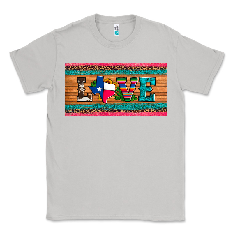 Love Texas Sunflowers Cactus Cowhide License Plate Classic Tee by Artiststas | Teevron