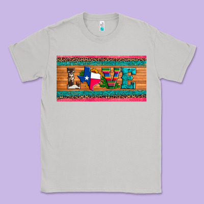 Love Texas Sunflowers Cactus Cowhide License Plate Classic Tee Designed By Artiststas