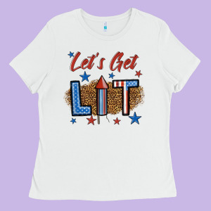 Let's Get Lit 1 Ladies Tee Designed By Bundleandbundleshop