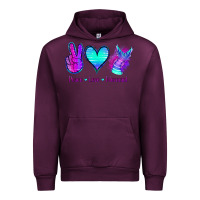 Mauve Wine Peace Love Mermaid Urban Hoodie - Jasminsmagicworld