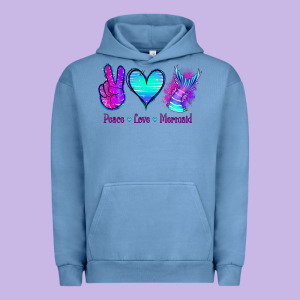 Peace Love Mermaid Urban Hoodie Designed By Jasminsmagicworld