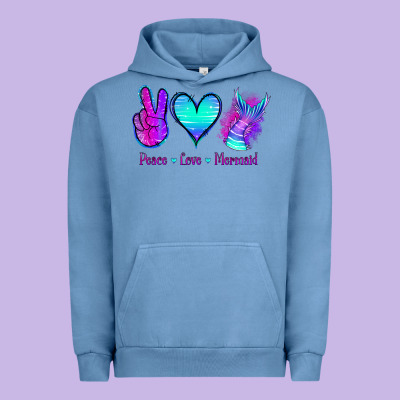Peace Love Mermaid Urban Hoodie Designed By Jasminsmagicworld