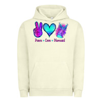 Pigment Pistachio Peace Love Mermaid Urban Hoodie - Jasminsmagicworld