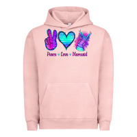 Pigment Salmon Peace Love Mermaid Urban Hoodie - Jasminsmagicworld