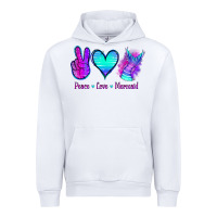 White Peace Love Mermaid Urban Hoodie - Jasminsmagicworld