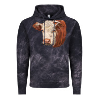 Cloud Black hereford cow face Vintage Hoodie - LillyAllenDesigns
