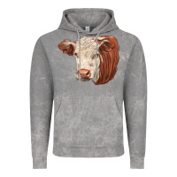 Cloud Rock hereford cow face Vintage Hoodie - LillyAllenDesigns