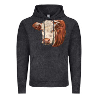 Vintage Black hereford cow face Vintage Hoodie - LillyAllenDesigns