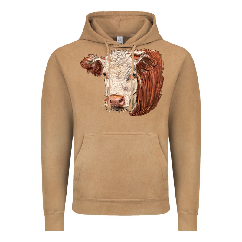 Hereford Cow Face Vintage Hoodie by LillyAllenDesigns | Teevron