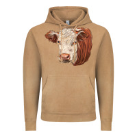 Vintage Camel hereford cow face Vintage Hoodie - LillyAllenDesigns