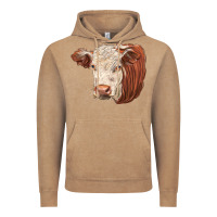 Vintage Coffee hereford cow face Vintage Hoodie - LillyAllenDesigns