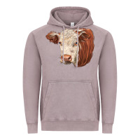 Vintage Zinc hereford cow face Vintage Hoodie - LillyAllenDesigns