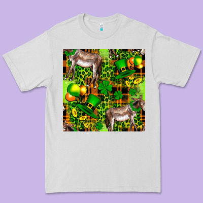 St. Patrick's Donkey With Leprechaun Premium Tee Designed By Fadigitalartstudio