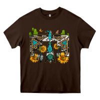 Chocolate Brown western free bird Heavy Core Tee - OliviaCreatesArt
