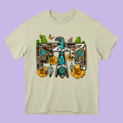 Western Free Bird Heavy Core Tee Designed By Oliviacreatesart