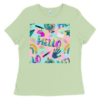 Matcha hello kindergarten seamless pattern Ladies Tee - BundleAndBundleShop