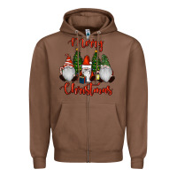Chestnut Merry Christmas Gnomes Zipper Hoodie - RanaPortraitStore