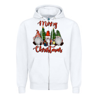 White Merry Christmas Gnomes Zipper Hoodie - RanaPortraitStore
