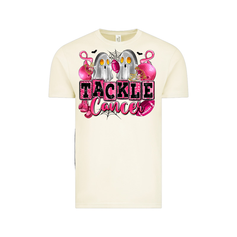 Tackle Cancer With Ghosts Playing Football Vintage Tee by LillyAllenDesigns | Teevron