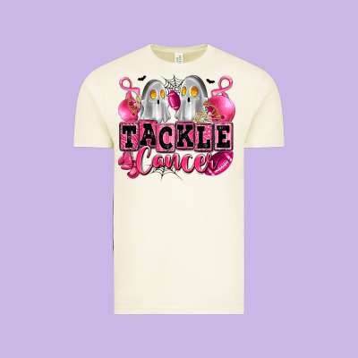 Tackle Cancer With Ghosts Playing Football Vintage Tee Designed By Lillyallendesigns
