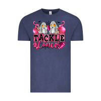 Vintage Denim tackle cancer with ghosts playing football Vintage Tee - LillyAllenDesigns
