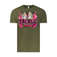 Vintage Olive tackle cancer with ghosts playing football Vintage Tee - LillyAllenDesigns