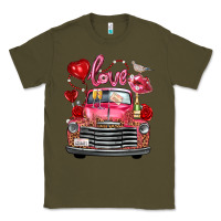 Army Green Western Valentines Day Truck Love Bird Letter Classic Tee - FaDigitalArtStudio