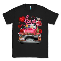 Black Western Valentines Day Truck Love Bird Letter Classic Tee - FaDigitalArtStudio