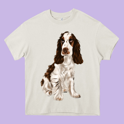 English Cocker Spaniel Heavy Core Tee Designed By Fadigitalartstudio