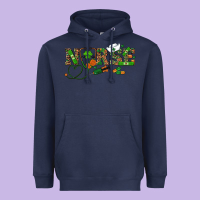 St Patrick's Day Nurse Heavyweight Hoodie Designed By Ranaportraitstore