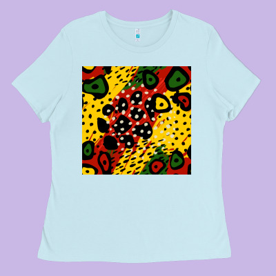 African Colors Pattern Ladies Tee Designed By Bundleandbundleshop