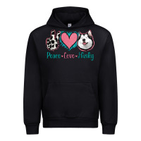 Black Peace Love Husky Urban Hoodie - Jasminsmagicworld