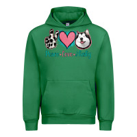 Emerald Peace Love Husky Urban Hoodie - Jasminsmagicworld