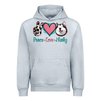 Heather Grey Peace Love Husky Urban Hoodie - Jasminsmagicworld