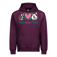 Mauve Wine Peace Love Husky Urban Hoodie - Jasminsmagicworld