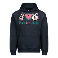 Navy Peace Love Husky Urban Hoodie - Jasminsmagicworld