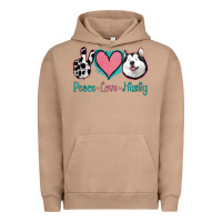 Pigment Burro Peace Love Husky Urban Hoodie - Jasminsmagicworld