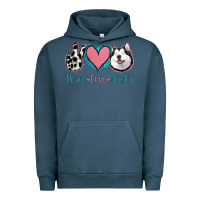 Pigment Midnight Navy Peace Love Husky Urban Hoodie - Jasminsmagicworld