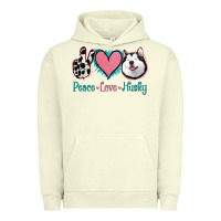 Pigment Pistachio Peace Love Husky Urban Hoodie - Jasminsmagicworld