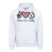 White Peace Love Husky Urban Hoodie - Jasminsmagicworld