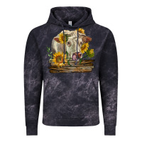 Cloud Black charolais cow with sunflowers Vintage Hoodie - LillyAllenDesigns